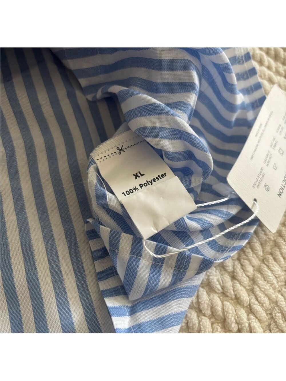 Blue and White Striped Crop Top - Picture 6 of 11